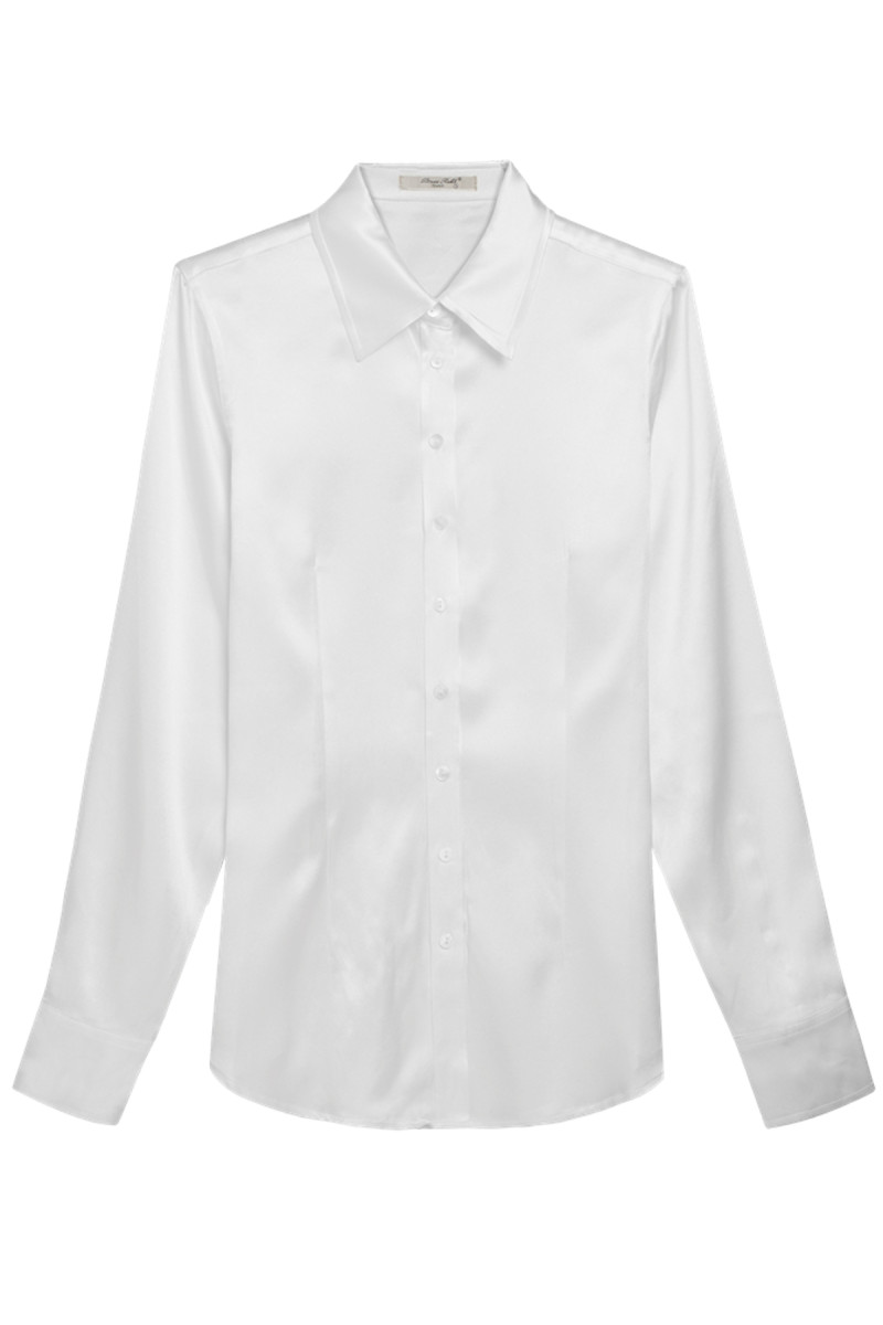 Blouse cinched in pure silk