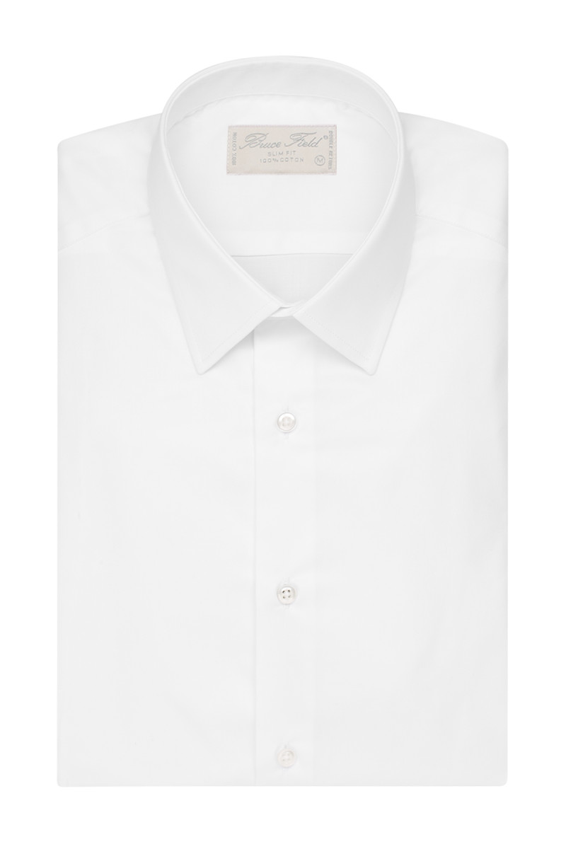 Chemise homme Benton cintrée blanc uni