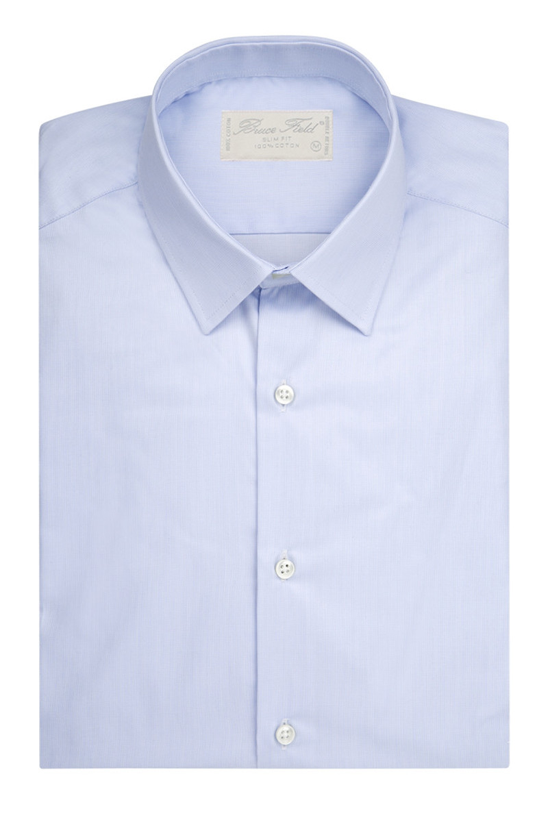 Chemise cintrée en pur coton bleue Miramas 