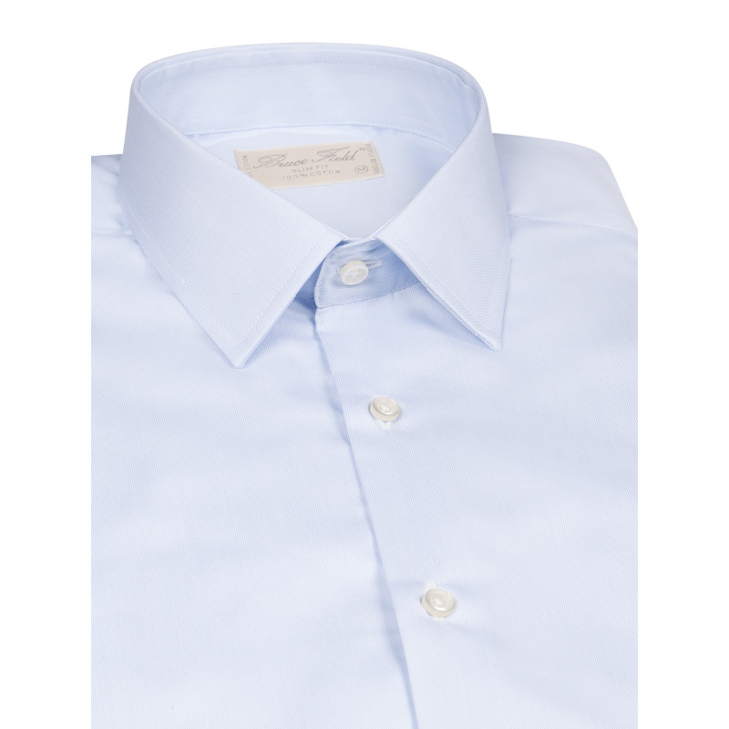 Chemise cintrée en pur coton bleue Miramas 