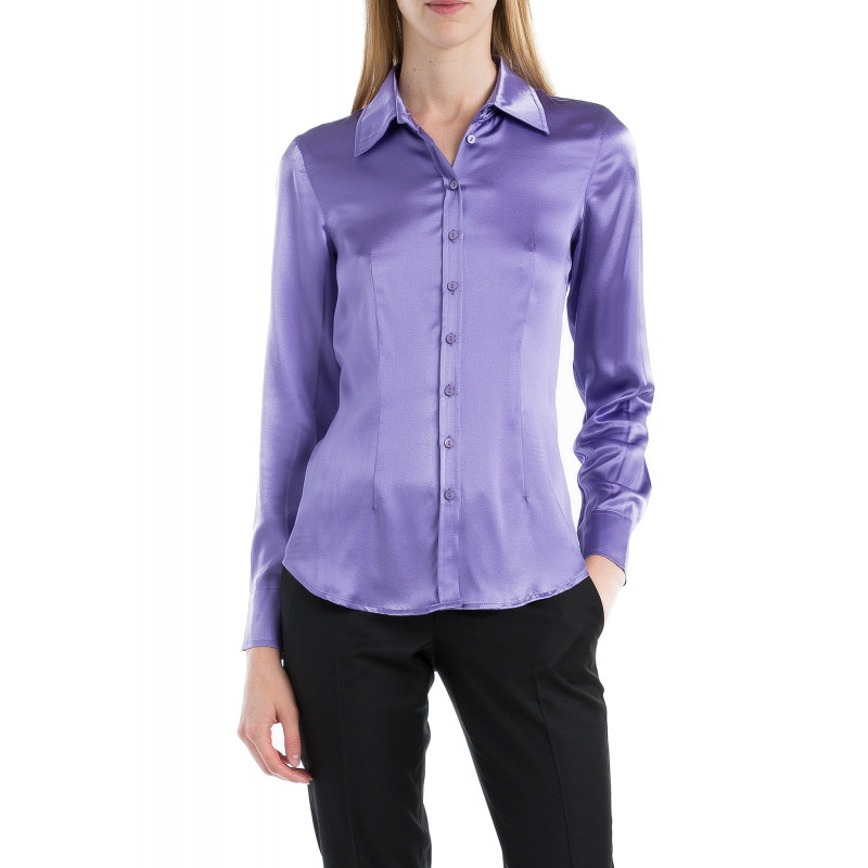 Blouse cinched in pure silk