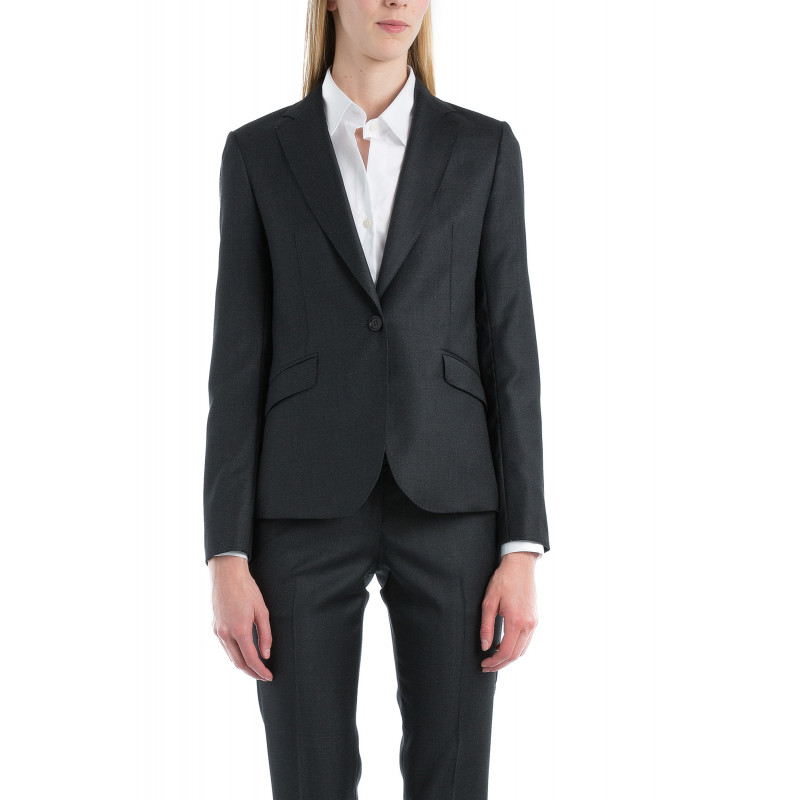 Tailleur cintré pantalon cigarette en pure laine Vitale Barberis Canonico 110's