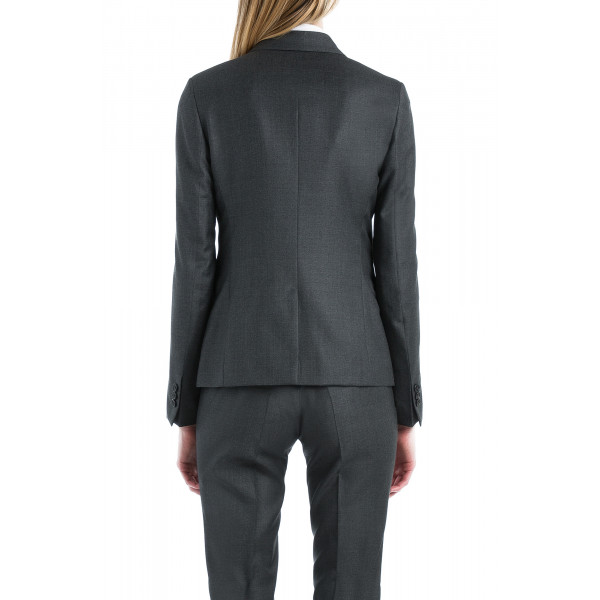 Tailleur En Pure Laine Bouclette - Veste Et Jupe Noires - Taille 38 - Occasion Très Bon état