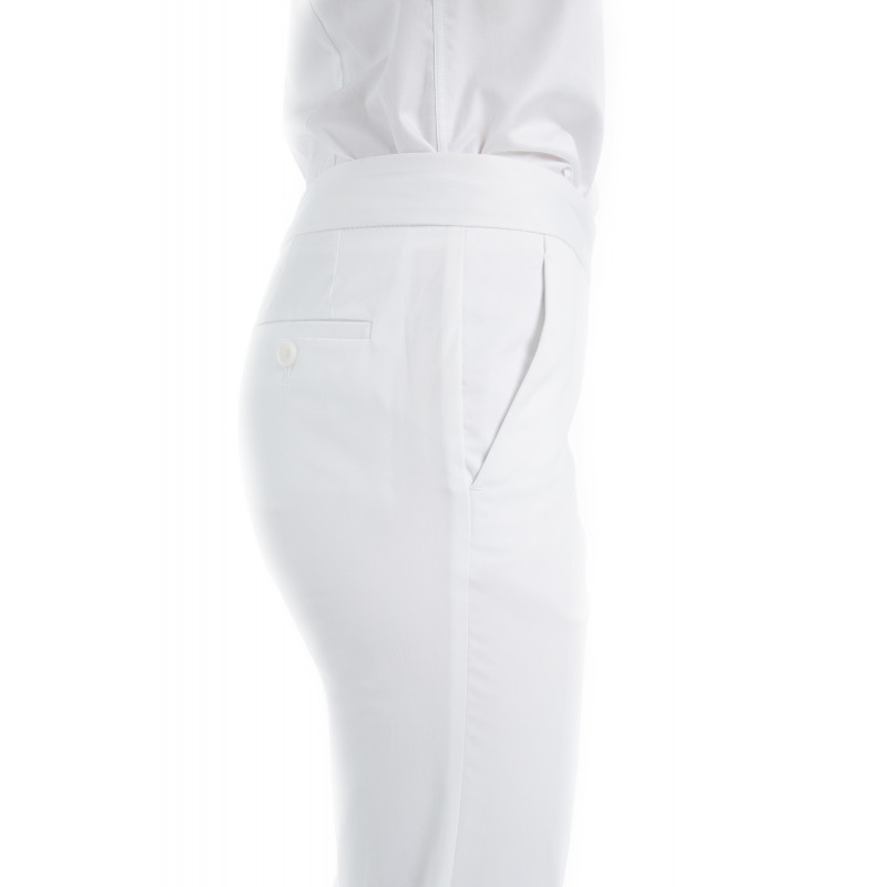 Pantalon en coton légèrement stretch coupe cigarette