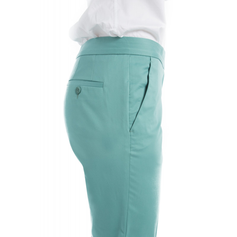 Pantalon en coton légèrement stretch coupe cigarette