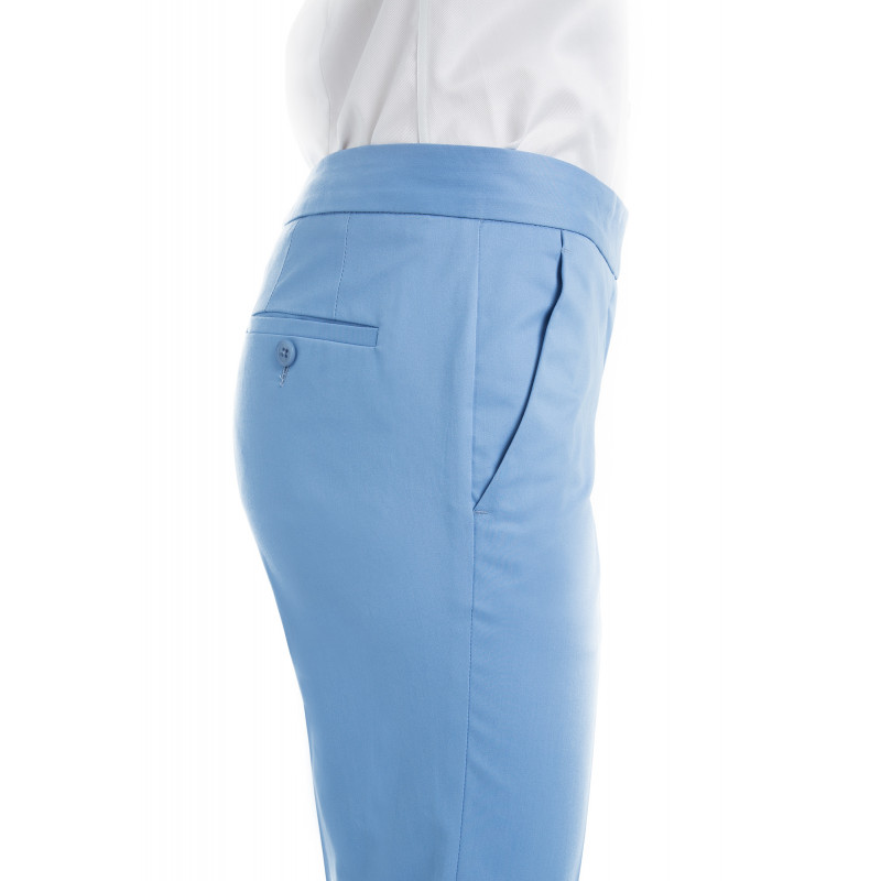 Pantalon en coton légèrement stretch coupe cigarette