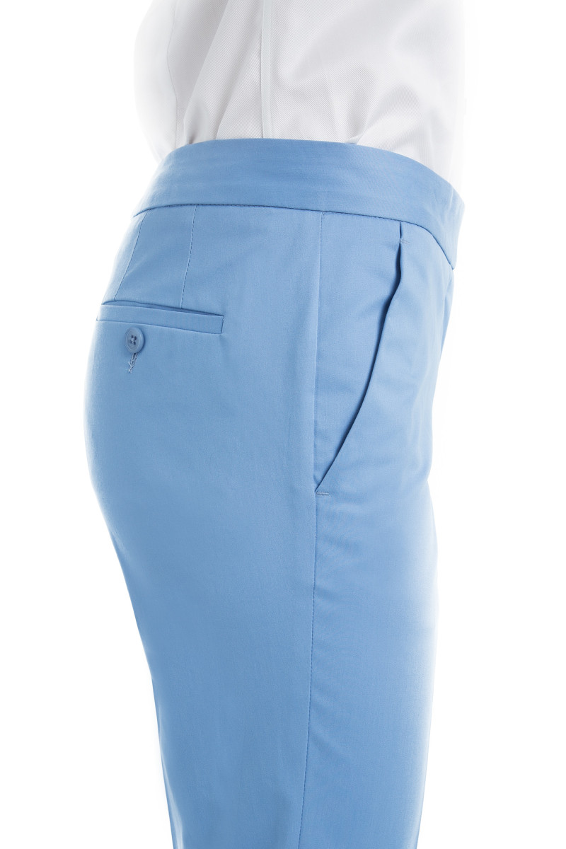 Pantalon en coton légèrement stretch coupe cigarette