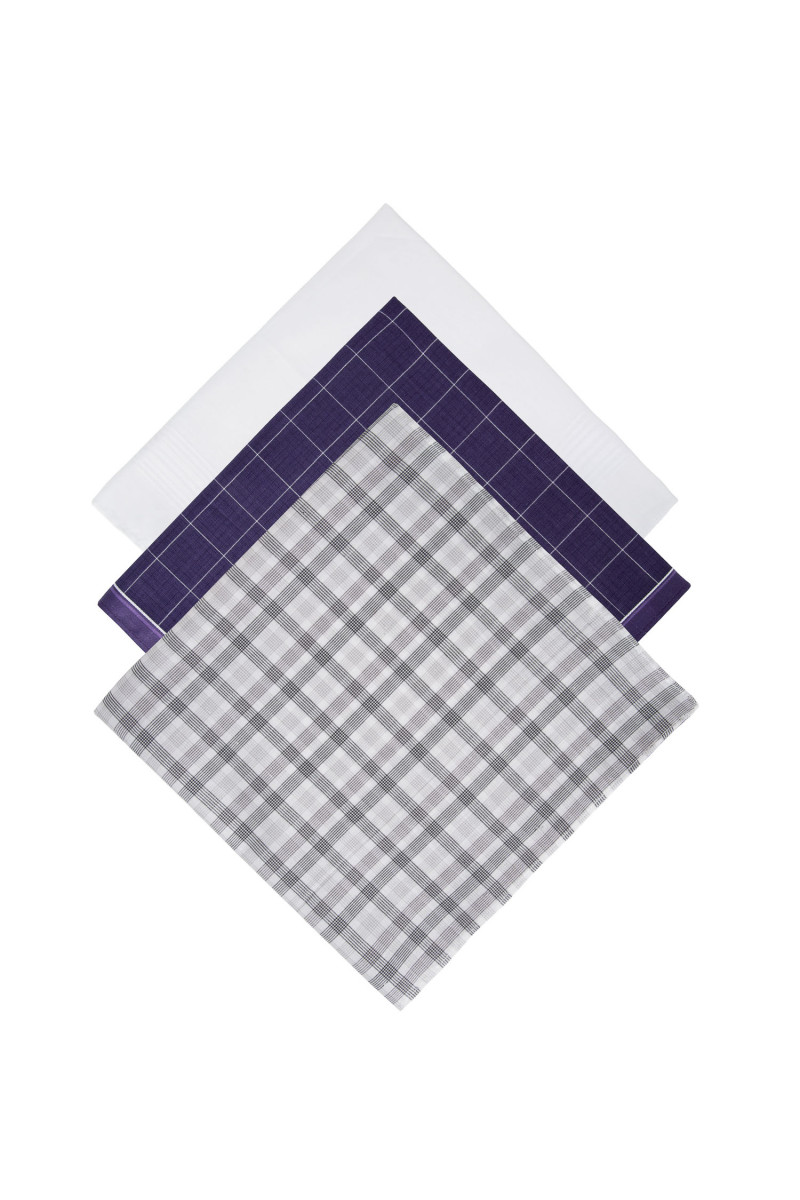 Box of 3 handkerchiefs in pure cotton