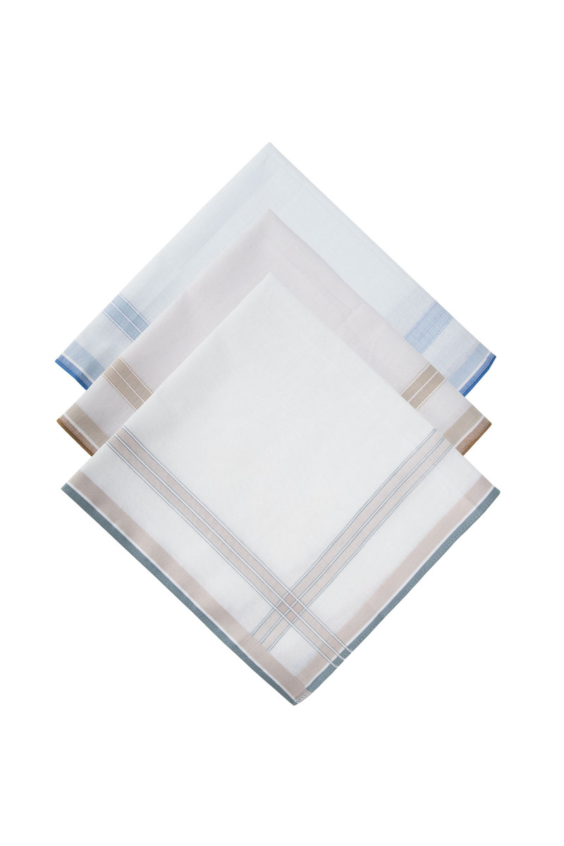 Box of 3 handkerchiefs in pure cotton
