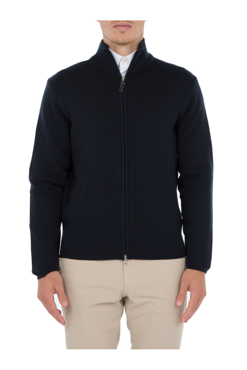 Cardigan zip man 100% Merino wool thick