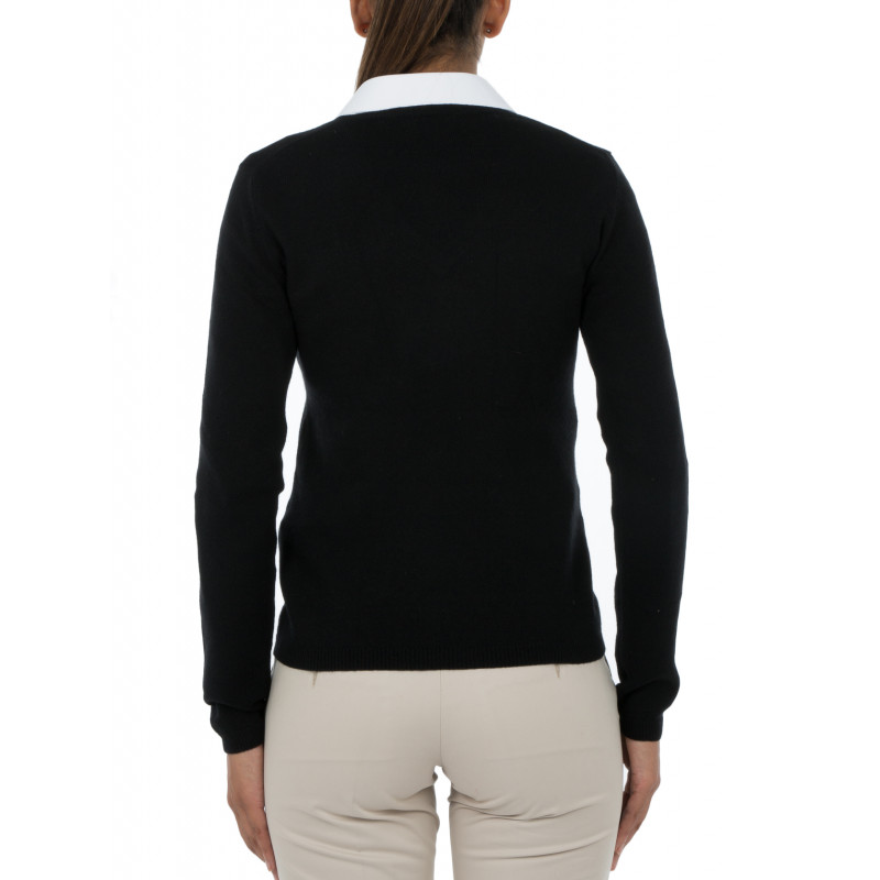 Sweater women V-neck in wool and cashmere 