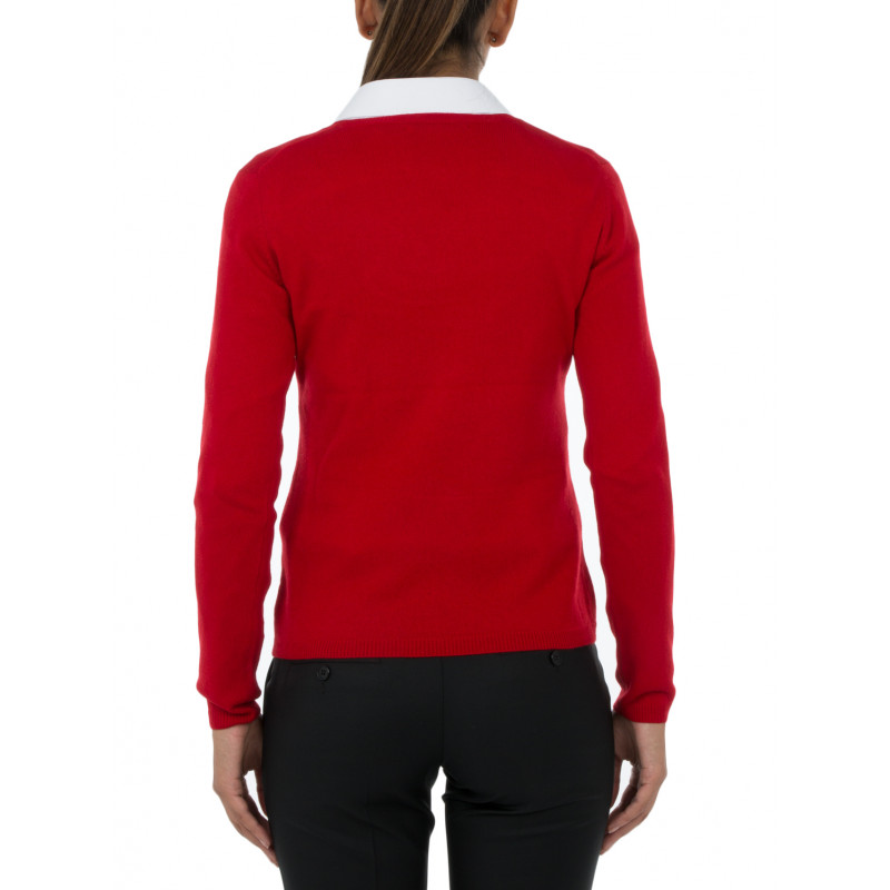 Sweater women V-neck in wool and cashmere 