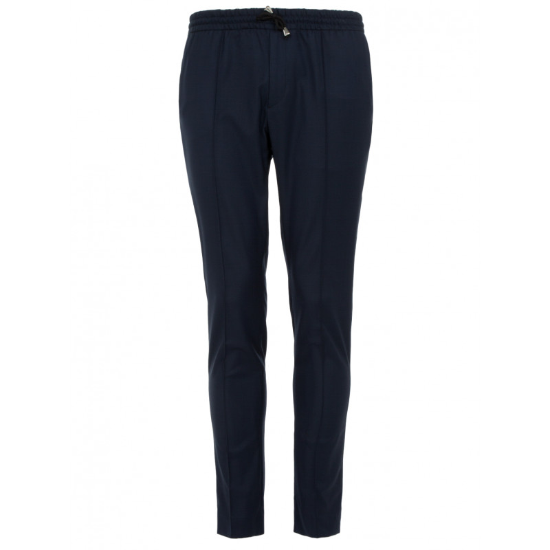 Pantalon en pur laine 110's avec cordon de serrage (jogger) 