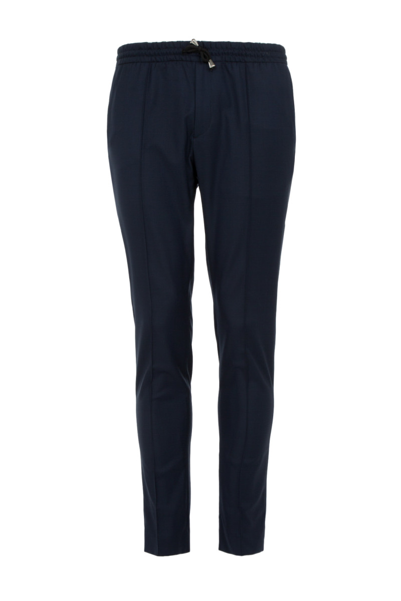 Pantalon en pur laine 110's avec cordon de serrage (jogger) 