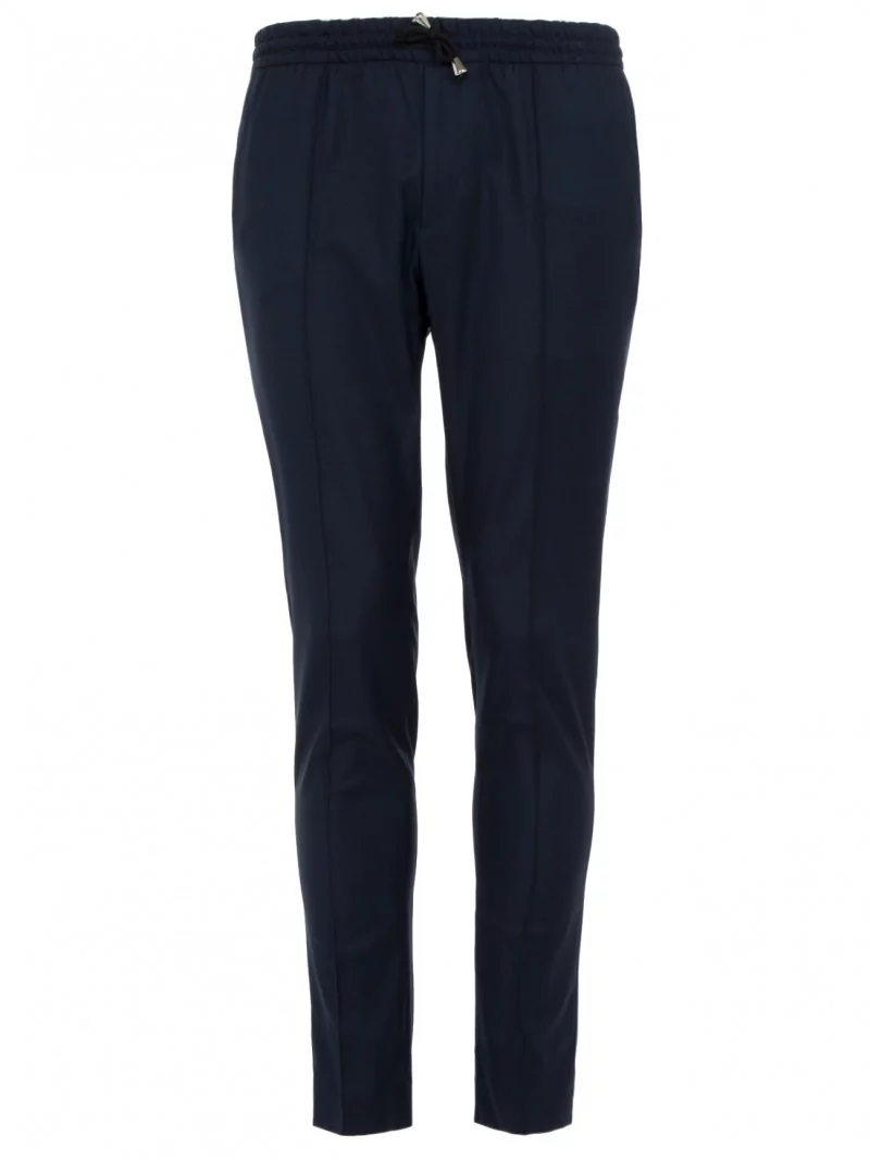 Trousers in pure wool 110's with drawstring (jogger) 