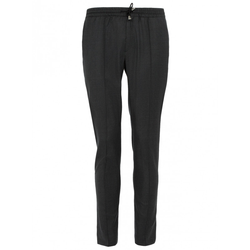 Pantalon en pur laine 110's avec cordon de serrage (jogger) 