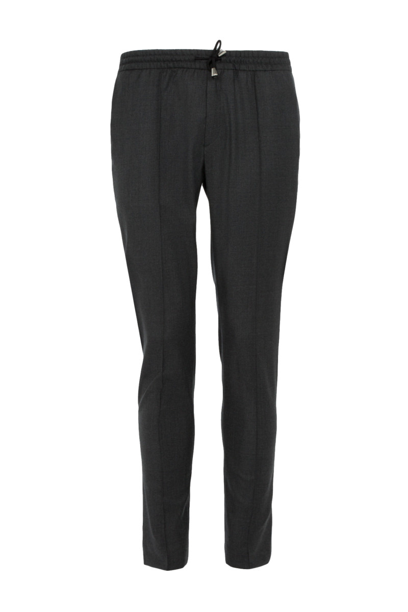 Pantalon en pur laine 110's avec cordon de serrage (jogger) 