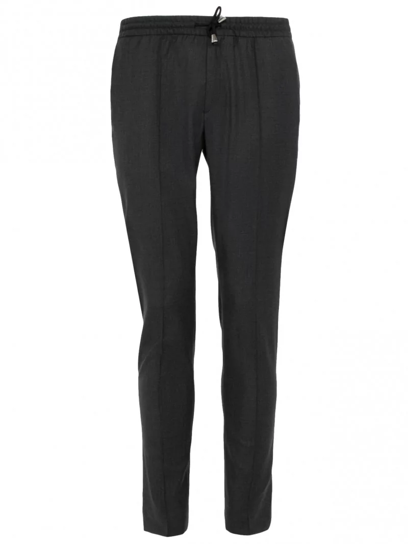 Trousers in pure wool 110's with drawstring (jogger) 