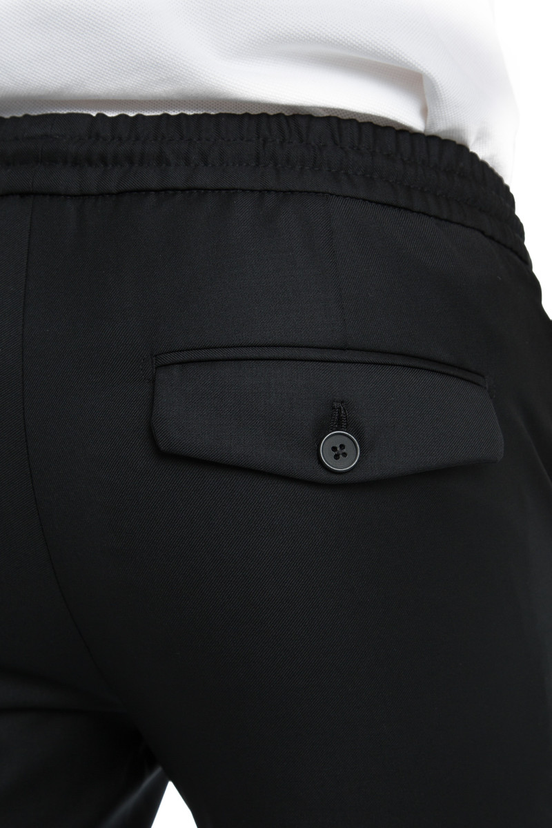 Trousers in pure wool 110's with drawstring