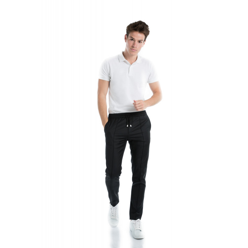 Trousers in pure wool 110's with drawstring