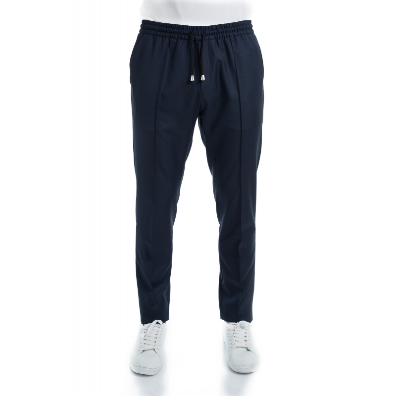 Trousers in pure wool 110's with drawstring