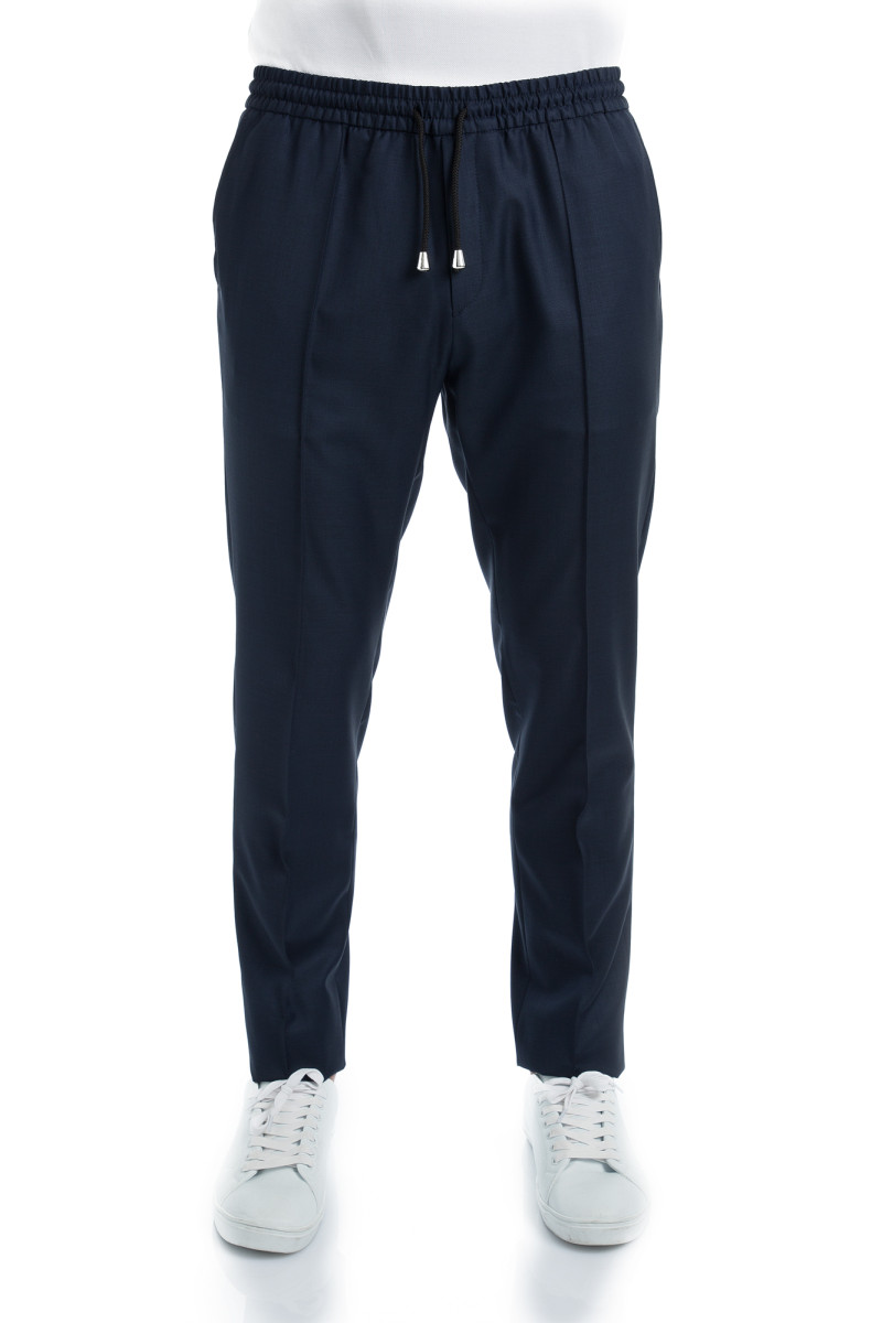 Trousers in pure wool 110's with drawstring