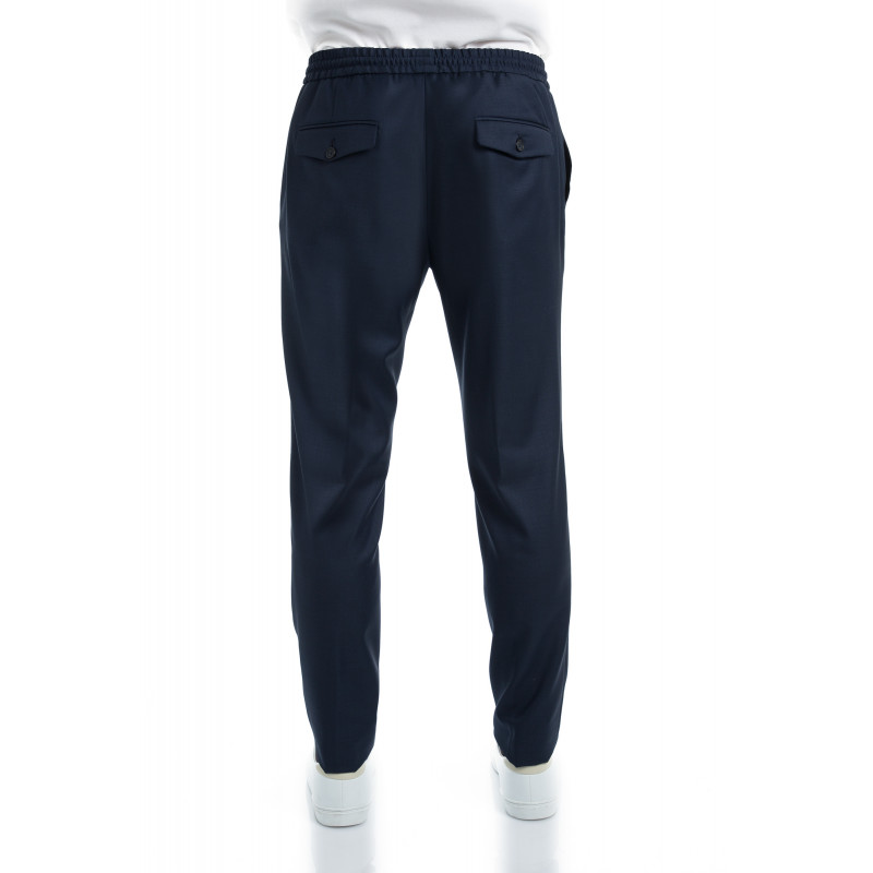 Trousers in pure wool 110's with drawstring