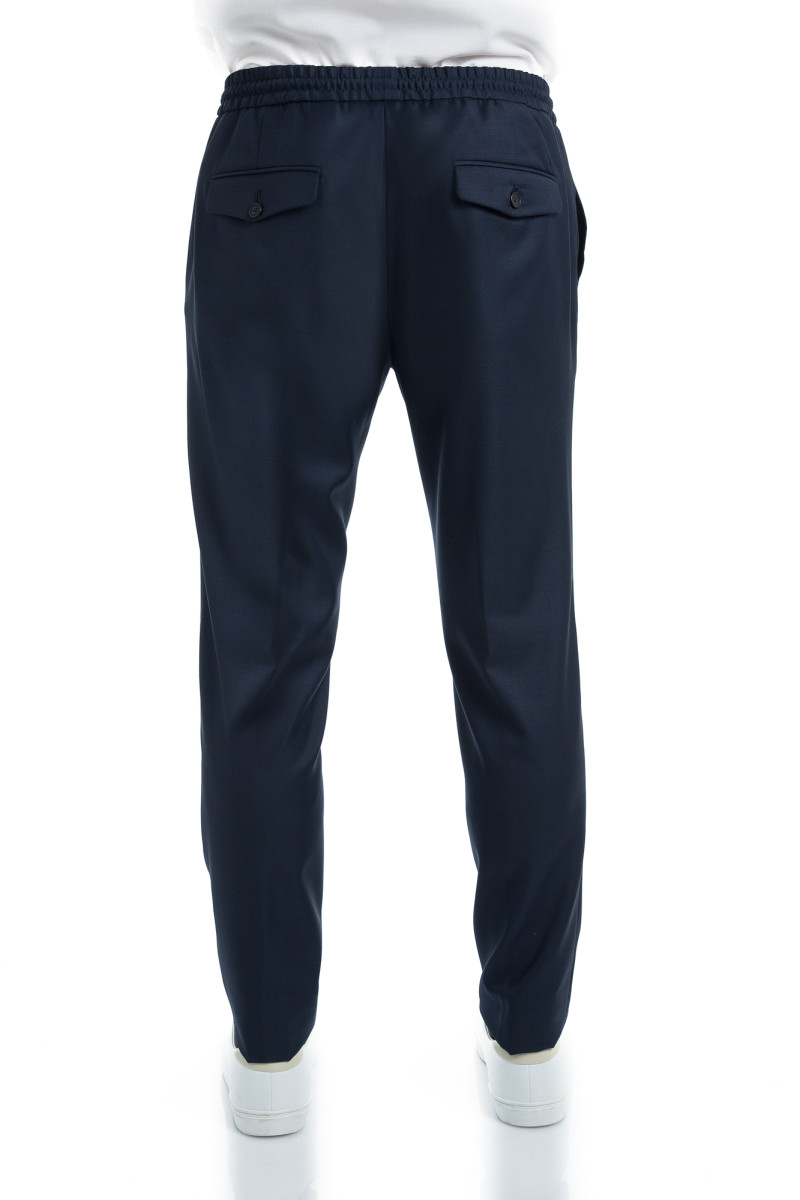 Trousers in pure wool 110's with drawstring