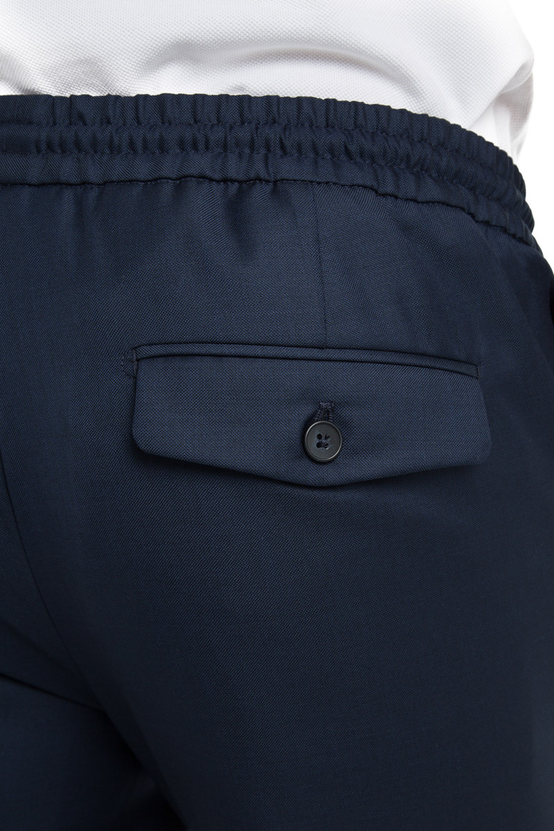 Trousers in pure wool 110's with drawstring