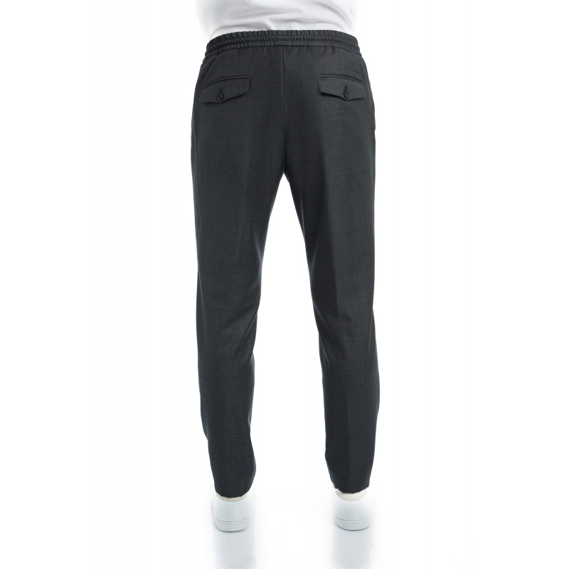 Trousers in pure wool 110's with drawstring