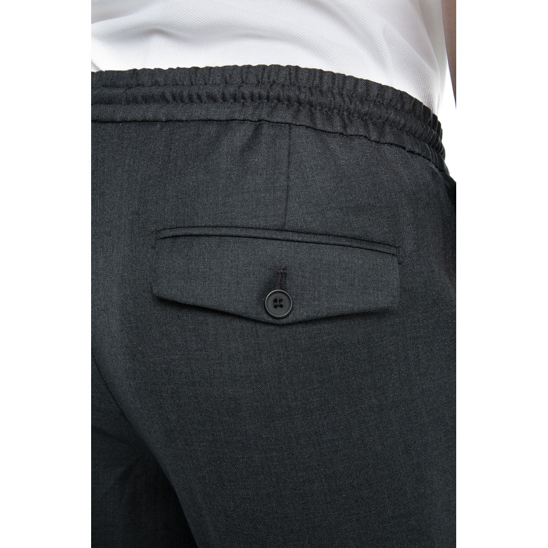 Trousers in pure wool 110's with drawstring