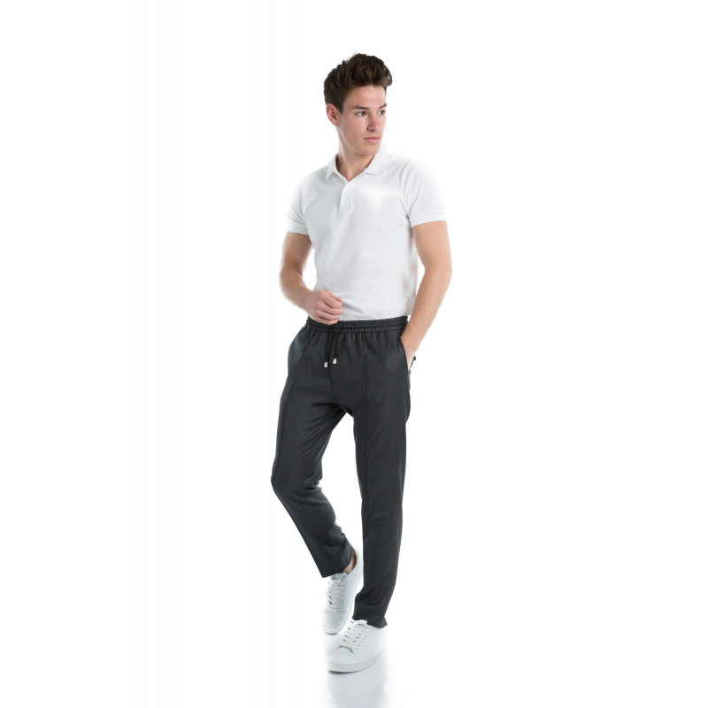 Pantalon en pur laine 110's avec cordon de serrage