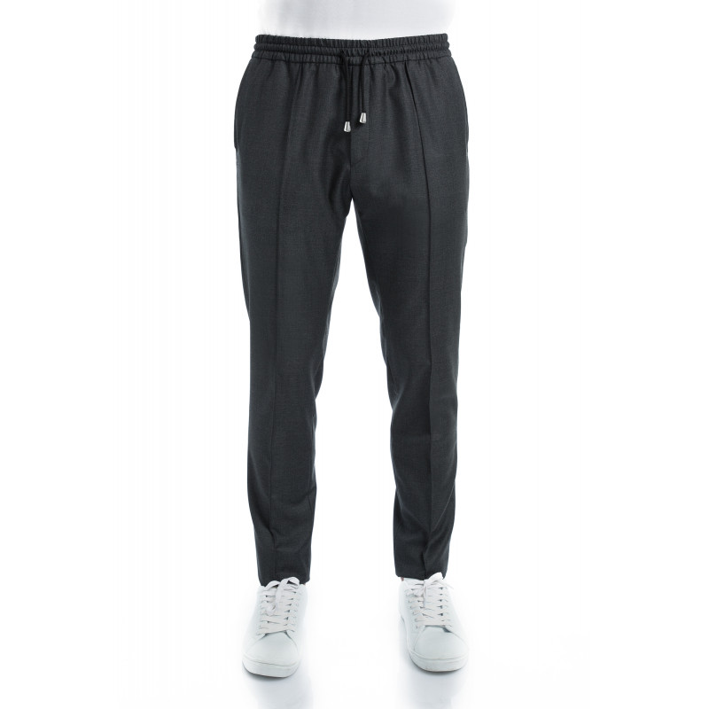 Trousers in pure wool 110's with drawstring