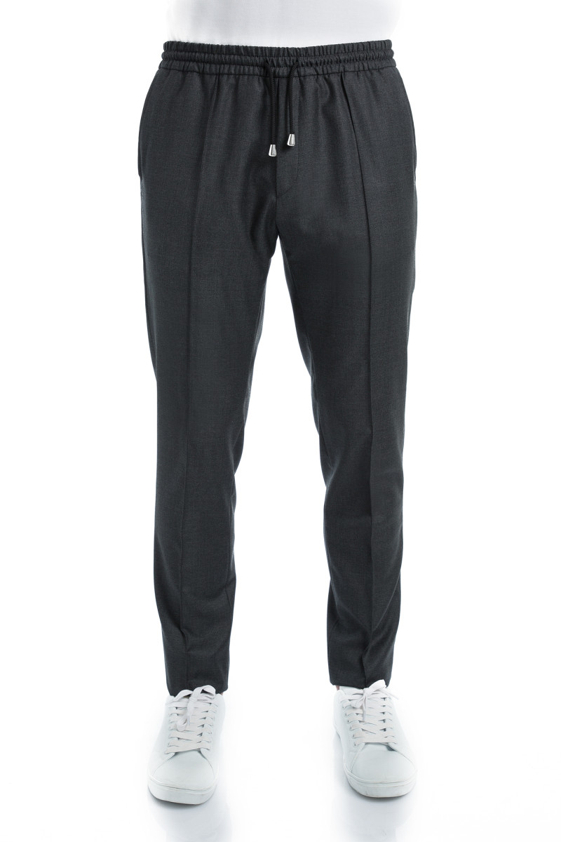 Trousers in pure wool 110's with drawstring