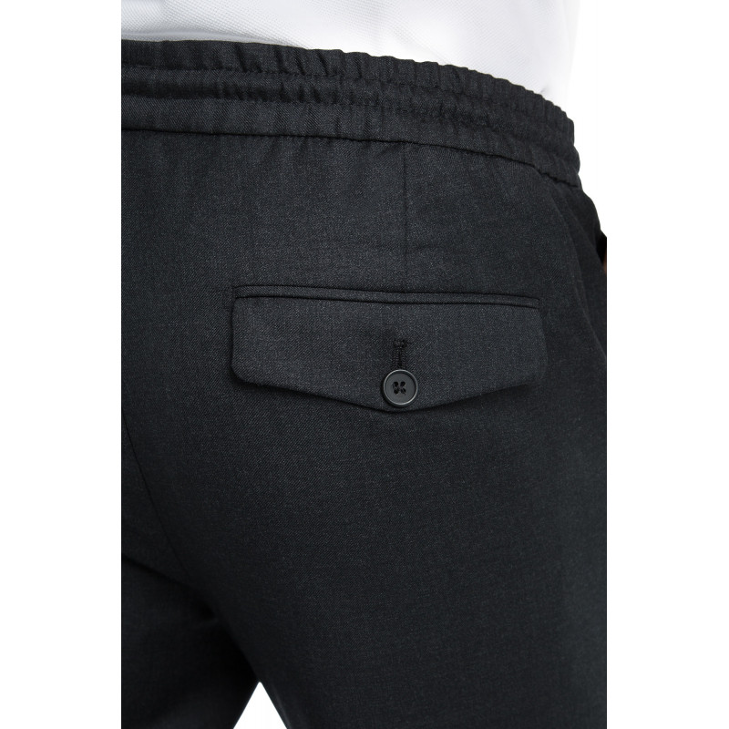 Trousers in pure wool 110's with drawstring