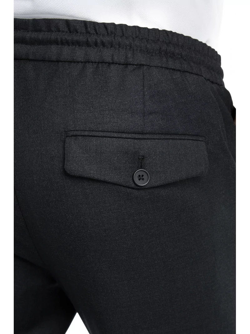 Trousers in pure wool 110's with drawstring