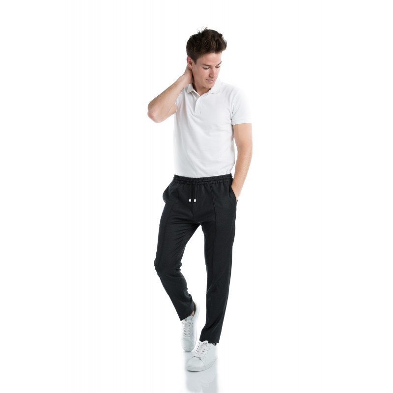 Trousers in pure wool 110's with drawstring