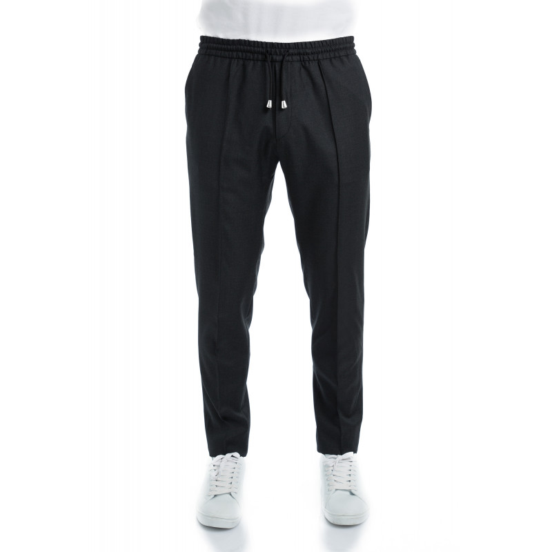 Trousers in pure wool 110's with drawstring