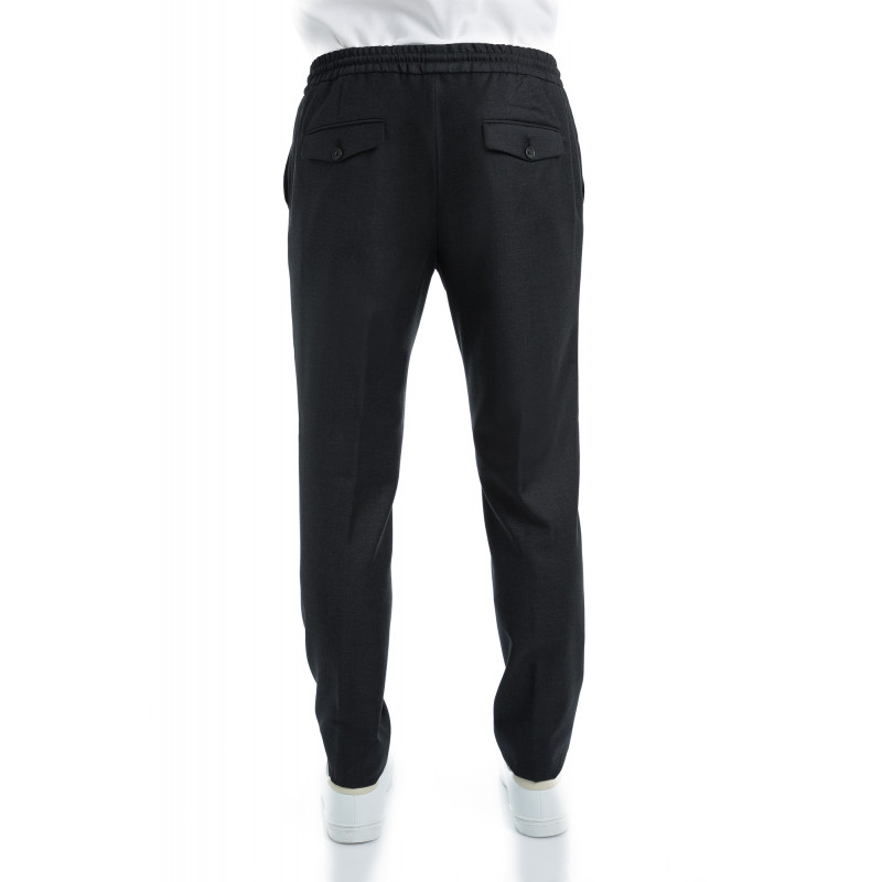 Trousers in pure wool 110's with drawstring