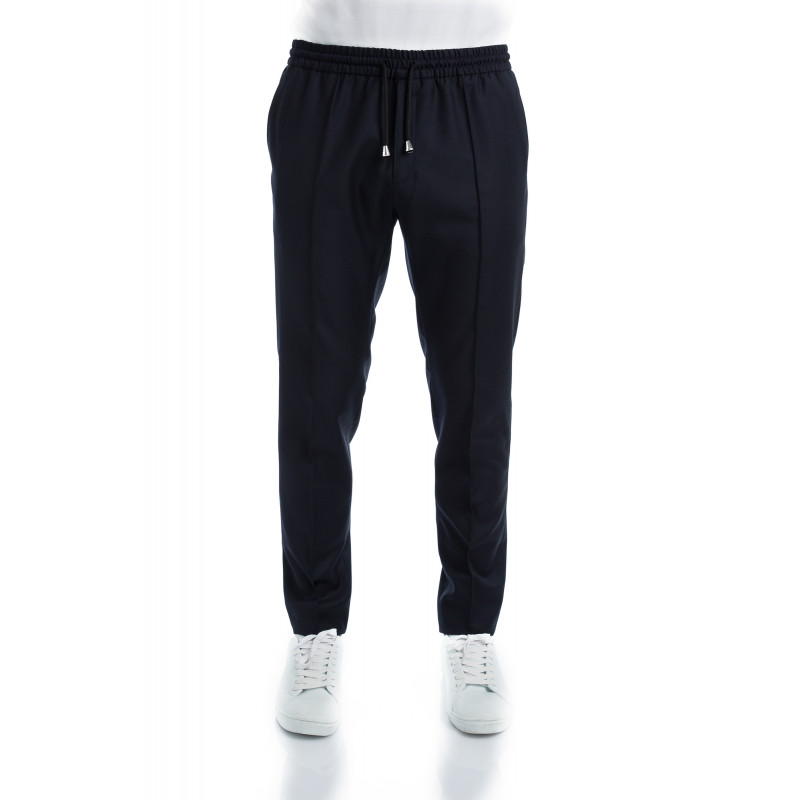 Trousers in pure wool 110's with drawstring