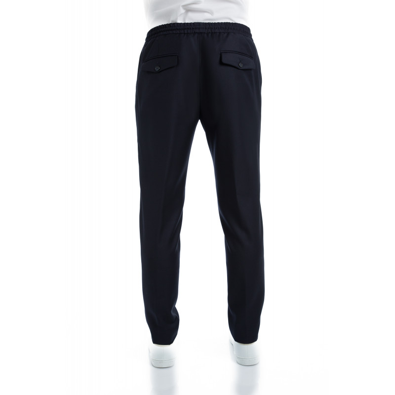 Trousers in pure wool 110's with drawstring