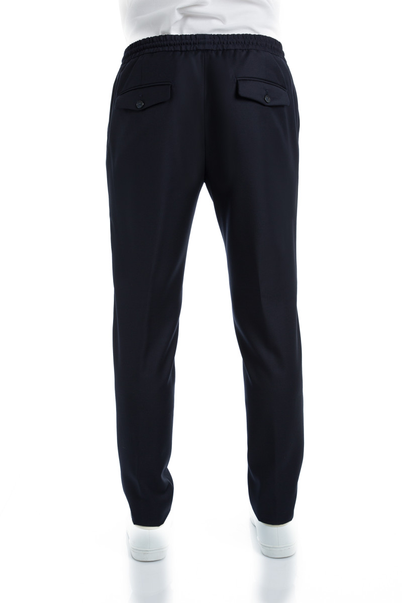 Trousers in pure wool 110's with drawstring