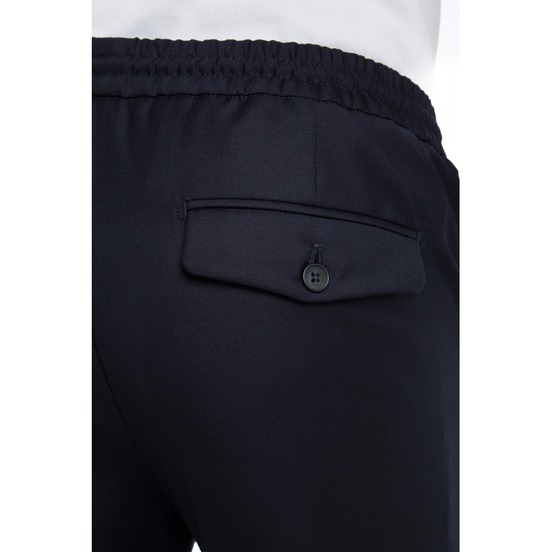 Trousers in pure wool 110's with drawstring