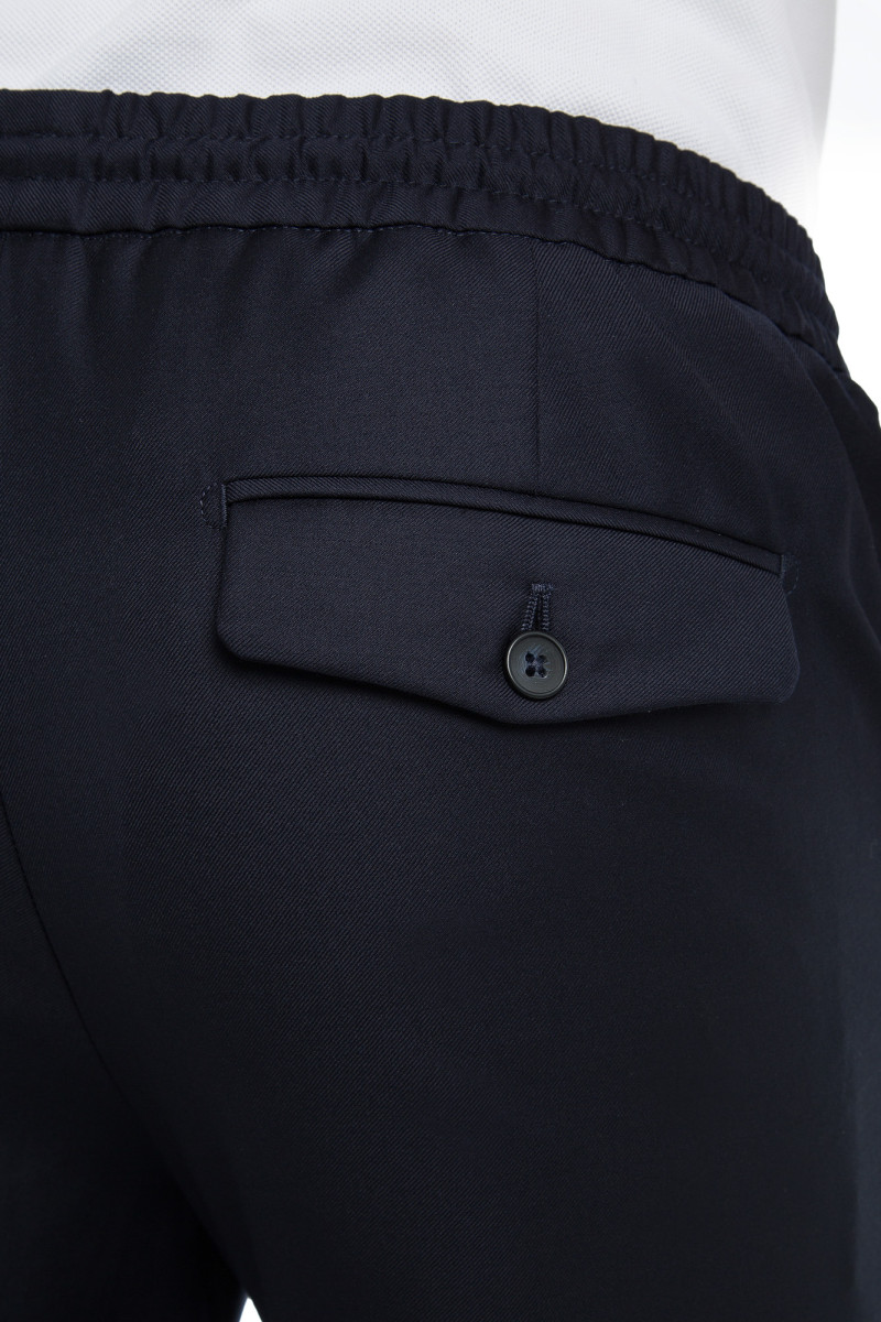 Trousers in pure wool 110's with drawstring
