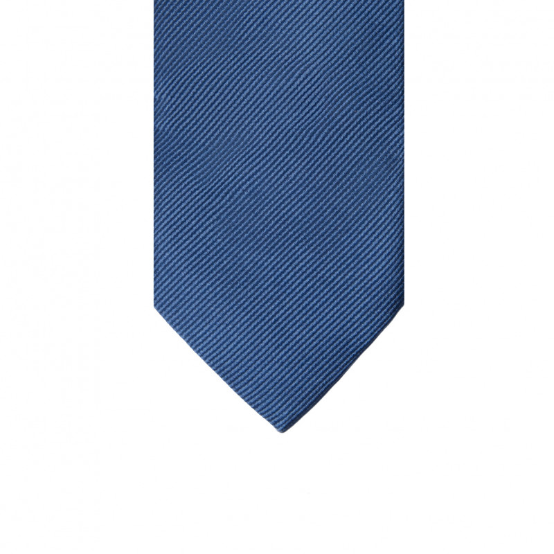 Thin tie in pure silk ribbed