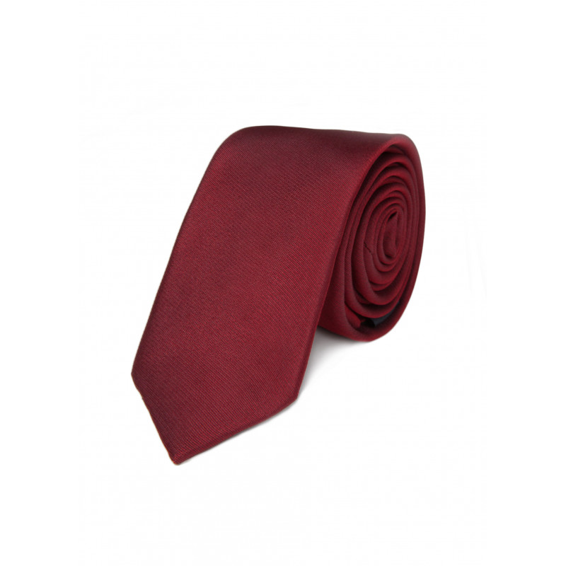 Thin tie in pure silk ribbed