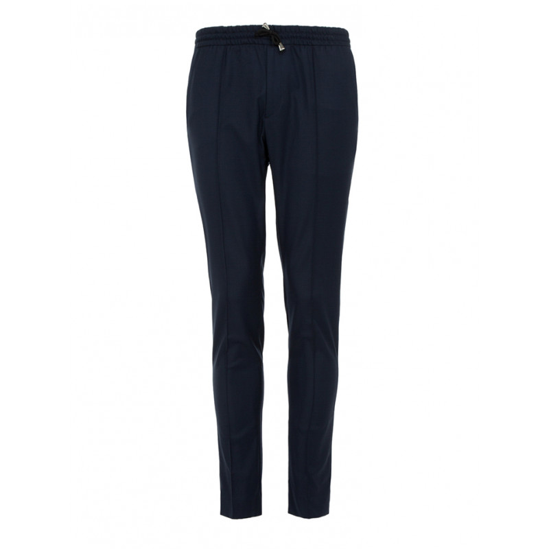 Trousers in pure wool 110's with drawstring