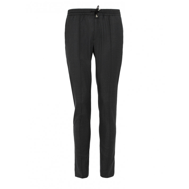 Trousers in pure wool 110's with drawstring