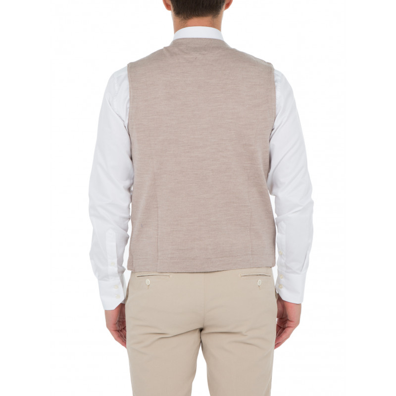 Gilet homme sans manche en pure laine merinos