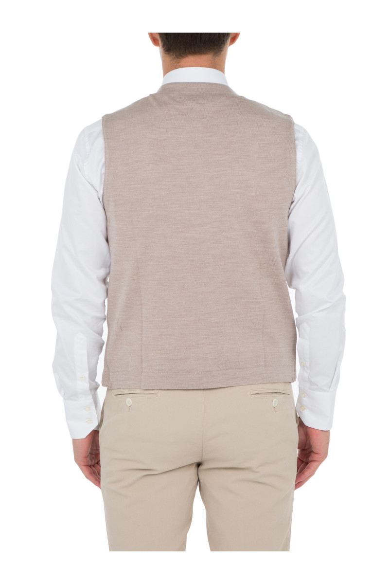 Vest man sleeveless wool merinos